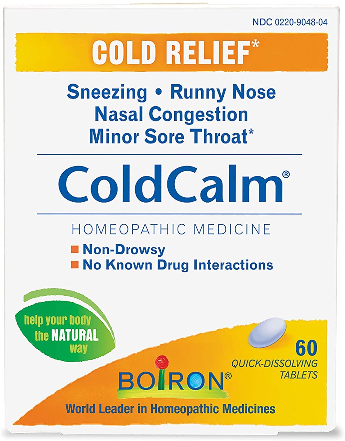 Boiron Coldcalm product display setup in a retail setting.