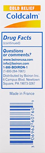 Boiron Coldcalm close-up for sore throat relief possibilities.