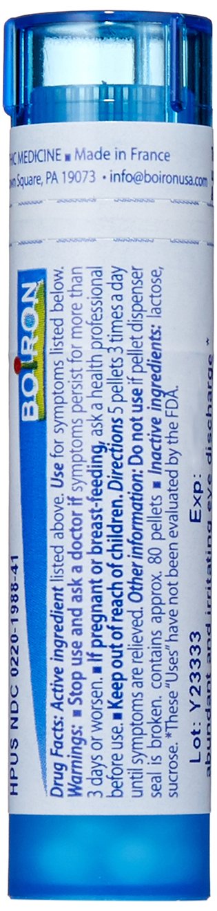 Boiron Euphrasia 30C pellets close-up, quick-dissolving for convenient use.