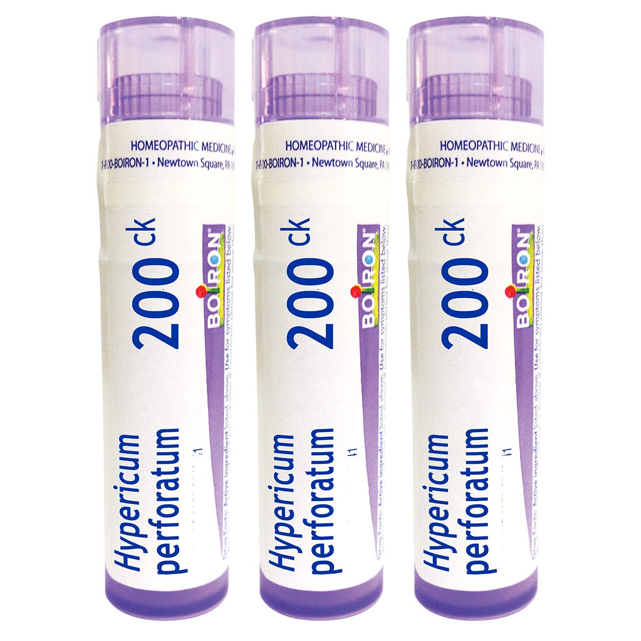 Boiron Hypericum perforatum 200CK pellets in a tube for quick dosing.