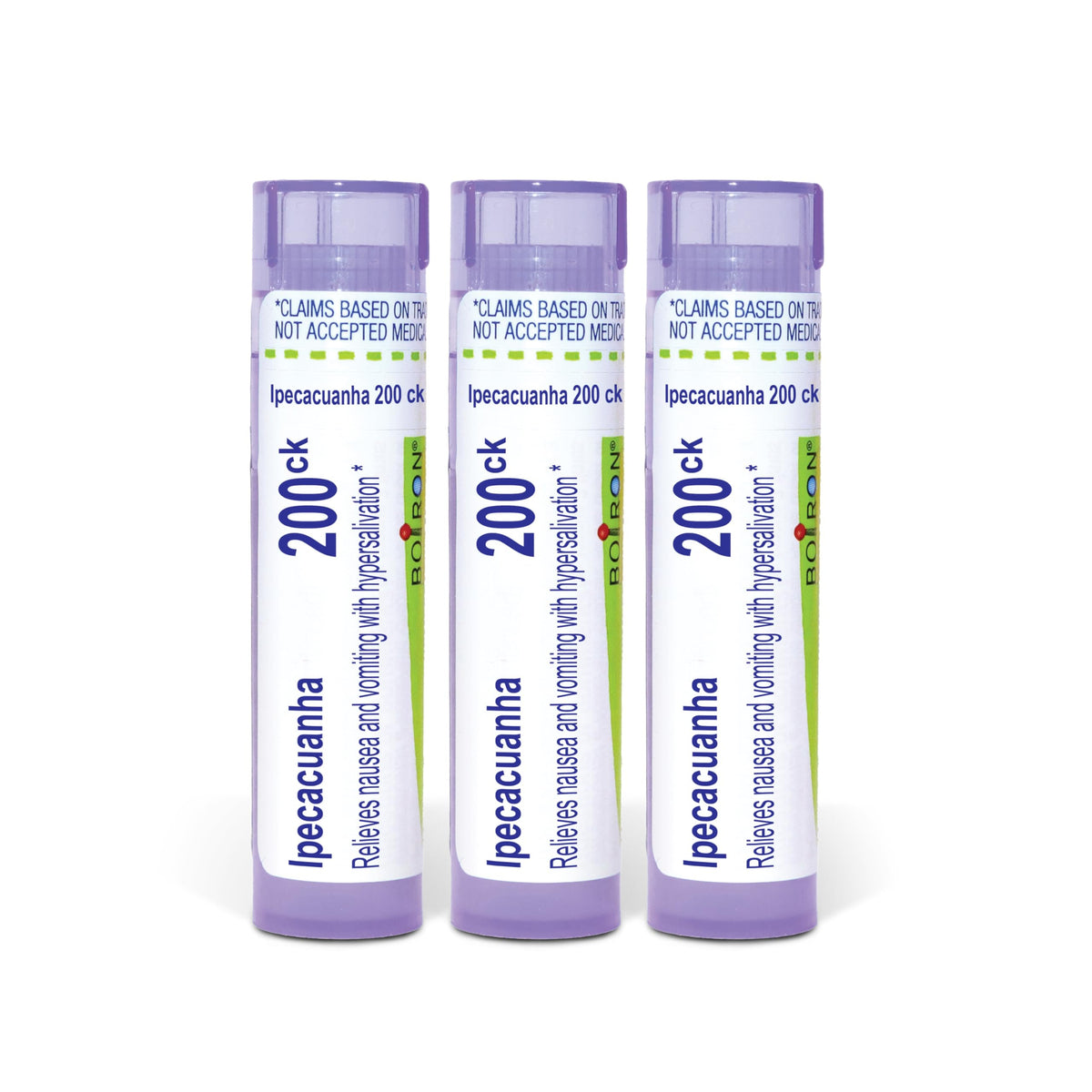 Boiron Ipecacuanha 200Ck tube dispense enables quick on-the-go relief.