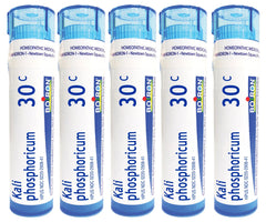 Boiron Kali Phosphoricum pellets in a tube, convenient 80-count pack for home use.