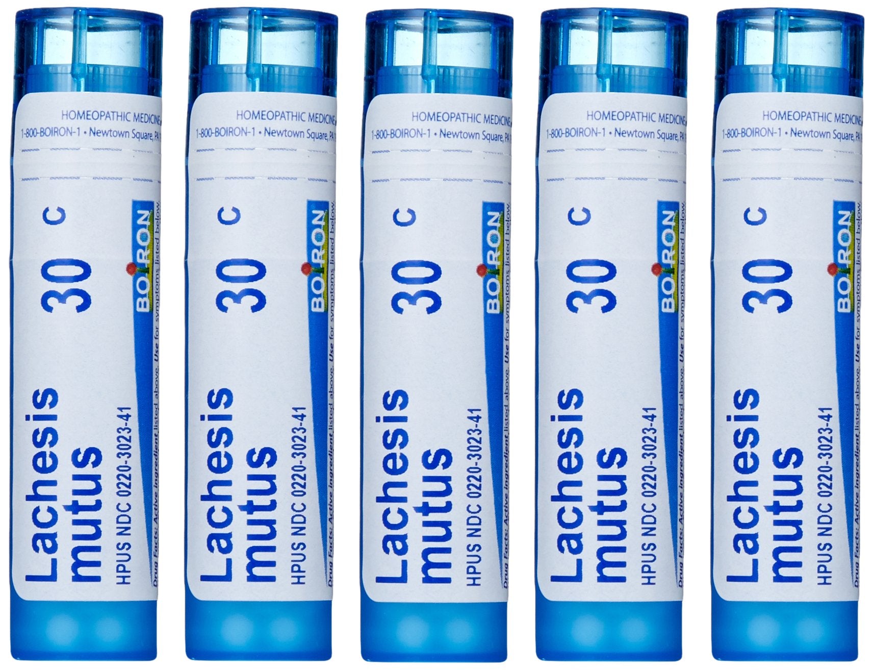 Boiron Lachesis Mutus 30C pellets, quick-dissolving format for on-the-spot symptom support.