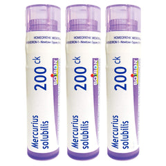 Boiron Mercurius Solubilis 200CK pellets for quick relief at the first sore throat signs.