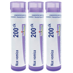 Boiron Nux Vomica 200CK pellets for heartburn or drowsiness relief
