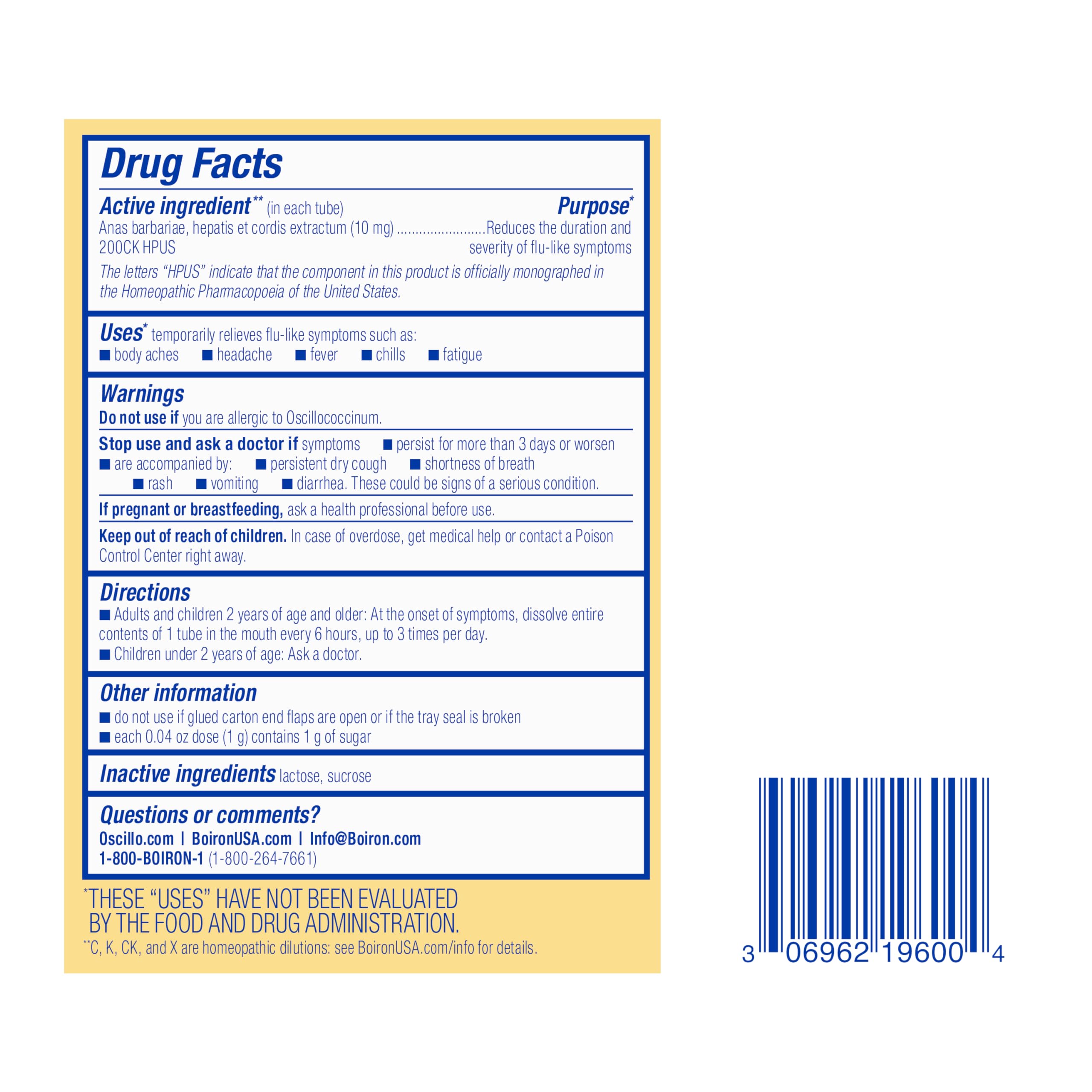 Take at the first signs of flu-like symptoms with Oscillococcinum.