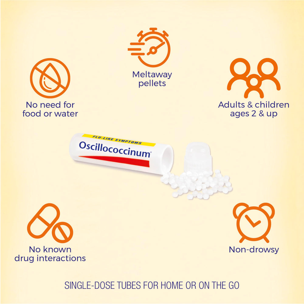 Oscillococcinum packaging indicating suitability for ages 2 and up