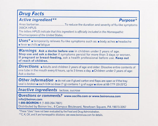 Boiron Oscillococcinum pellet tubes designed for on-the-go use.