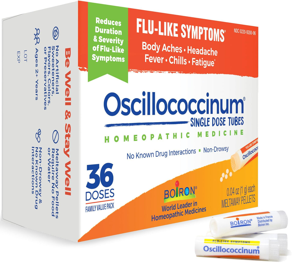 Boiron Oscillococcinum pellets dissolve quickly under the tongue for easy relief.