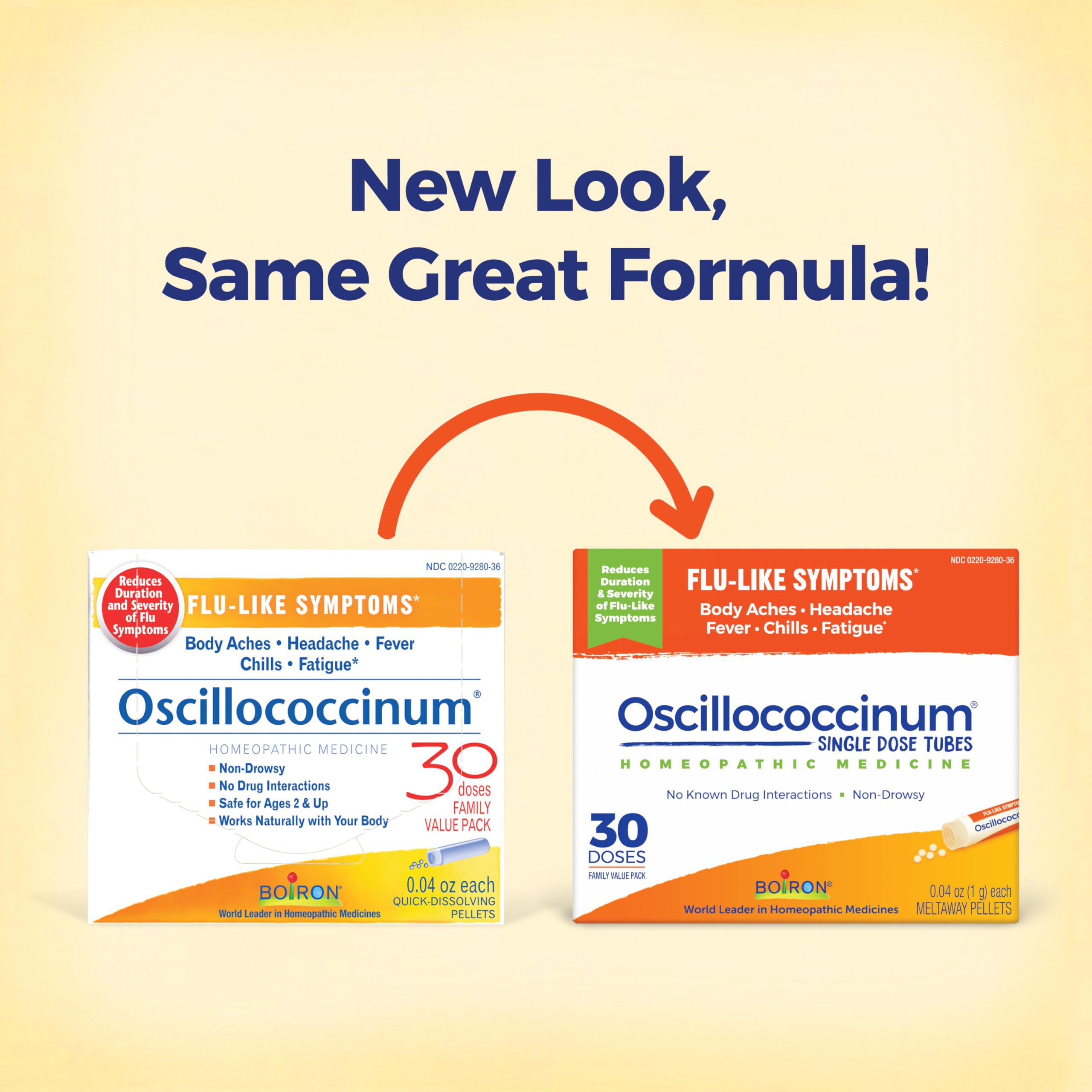 Oscillococcinum pellets dissolving under the tongue for easy use