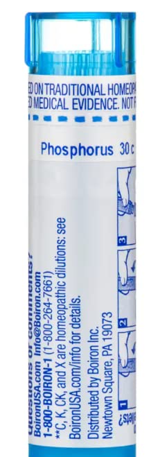 Boiron Phosphorus 30C pellets inside an 80-count tube.