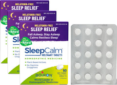 Boiron SleepCalm bottle with blister packs for easy at-home use.