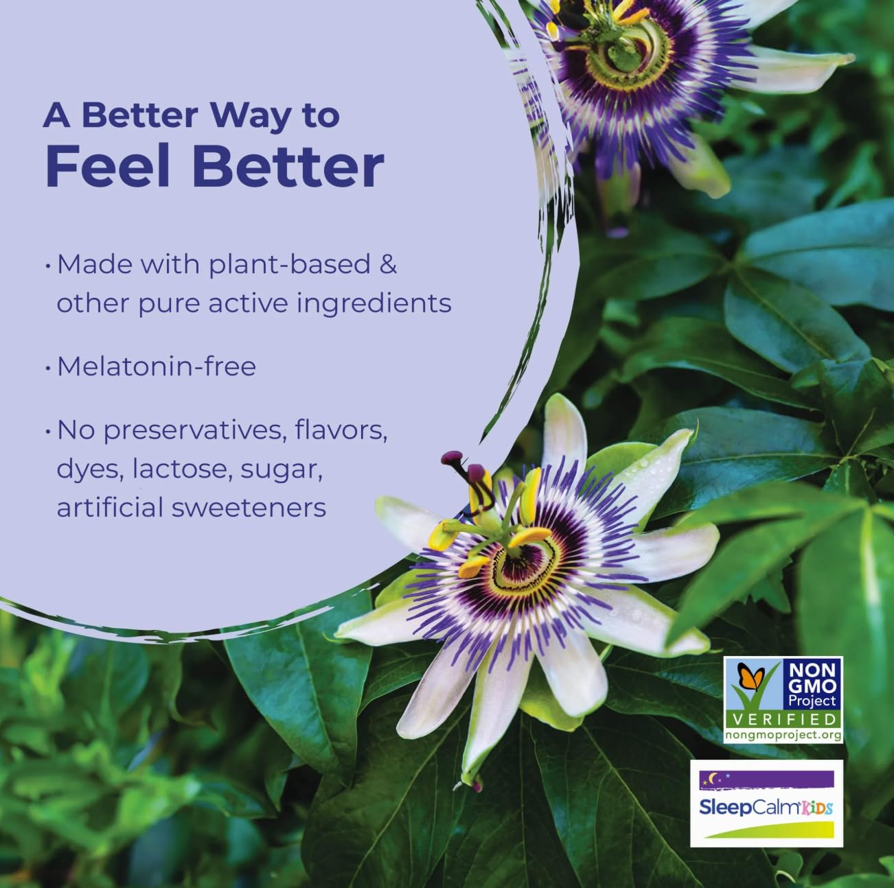 Bottle label emphasizes melatonin-free and non-habit forming.