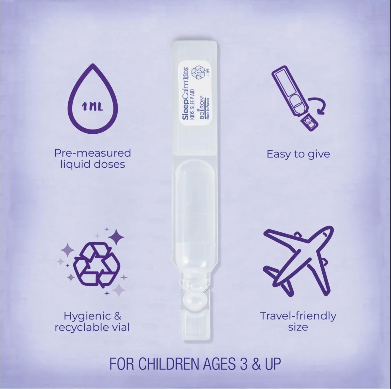 Boiron SleepCalm Kids liquid dose pen included with bundle.