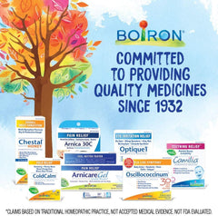 Boiron StressCalm ingredients list highlighting plant-based actives.