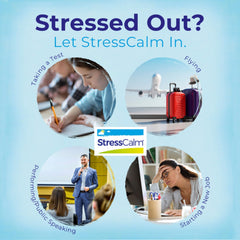 Boiron StressCalm quality and cGMP standards badge.