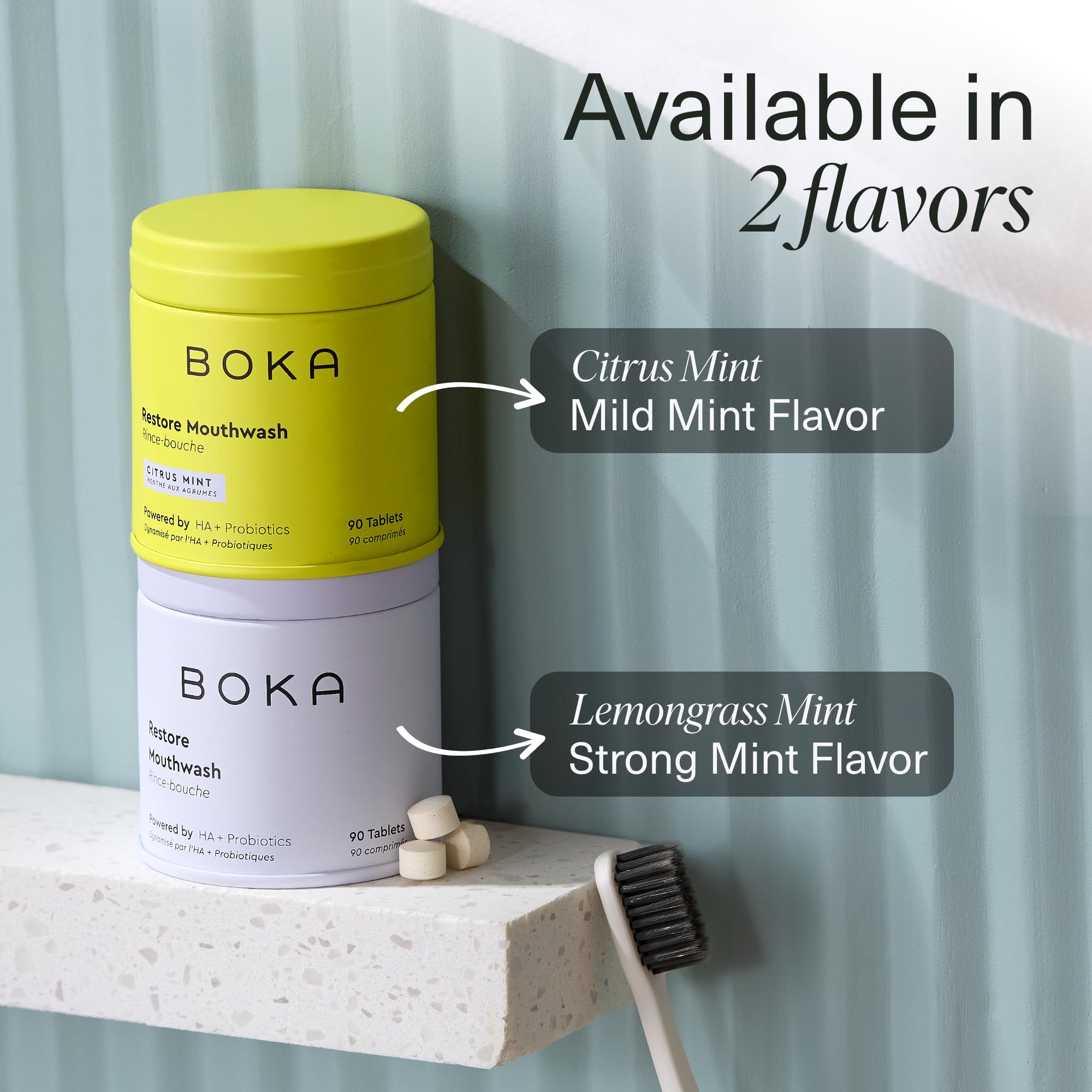 Boka chew, swish, spit action demonstrates simple use.