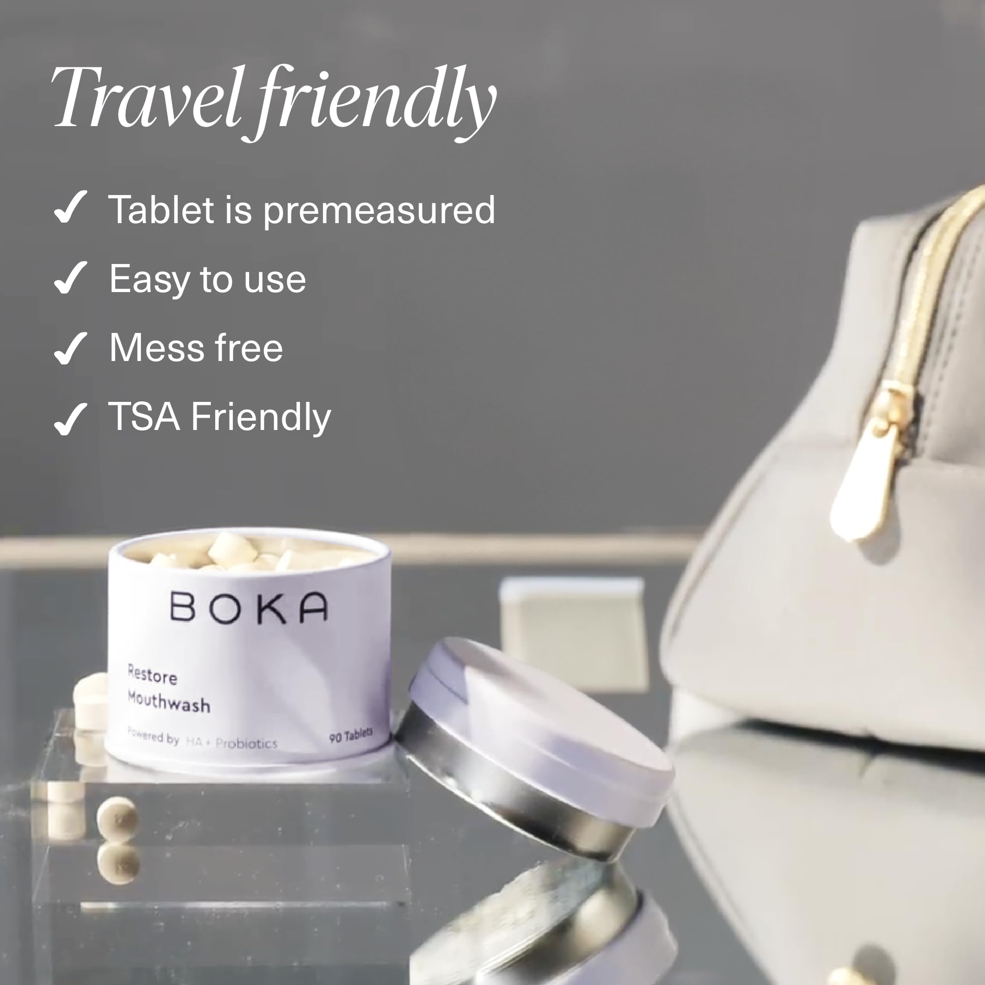 Boka eco-friendly packaging designed for travel convenience and reduced waste.