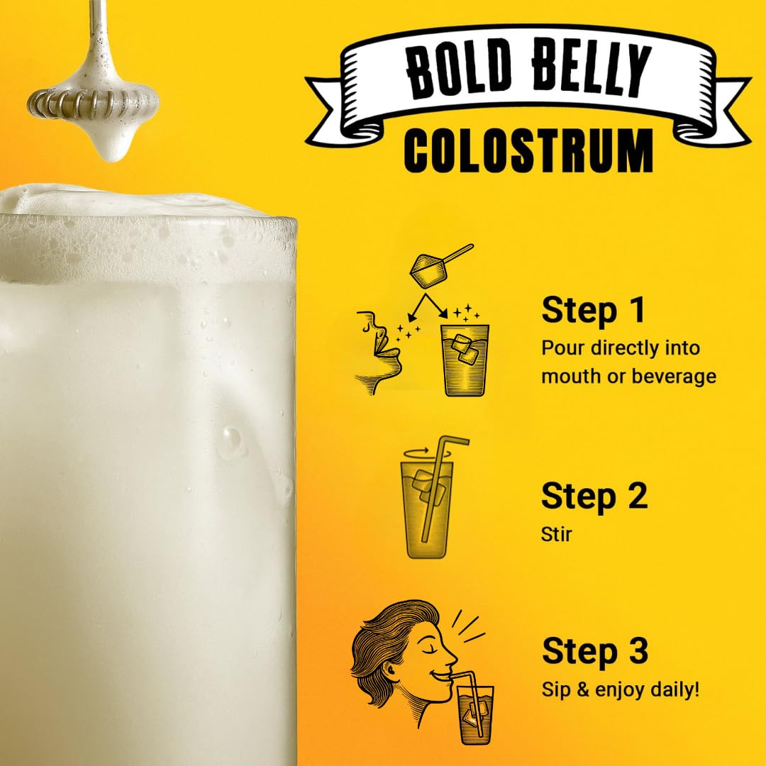 Compact, shelf-stable Bold Belly Colostrum Powder jar stored for travel