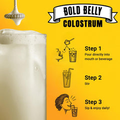 Compact, shelf-stable Bold Belly Colostrum Powder jar stored for travel