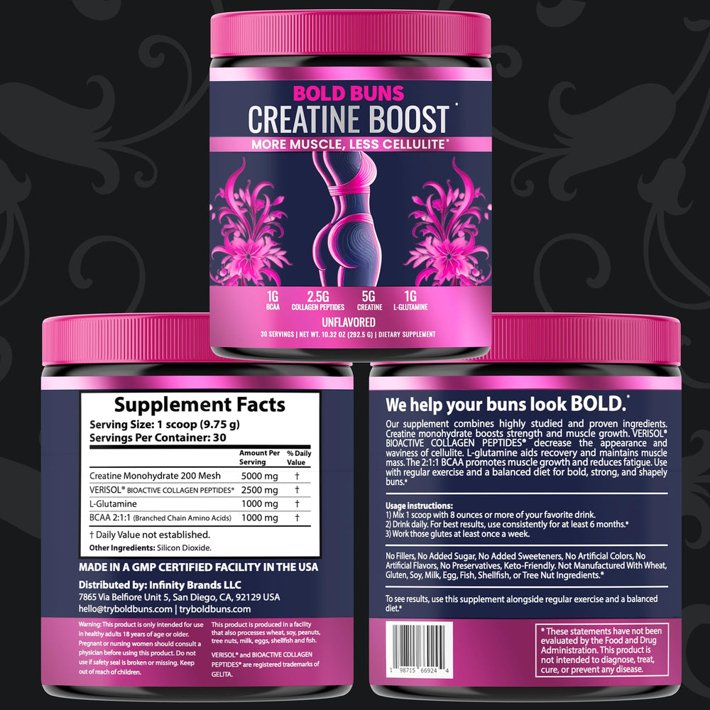 Bold Buns third-party testing seal indicates GMP-compliant USA-made product