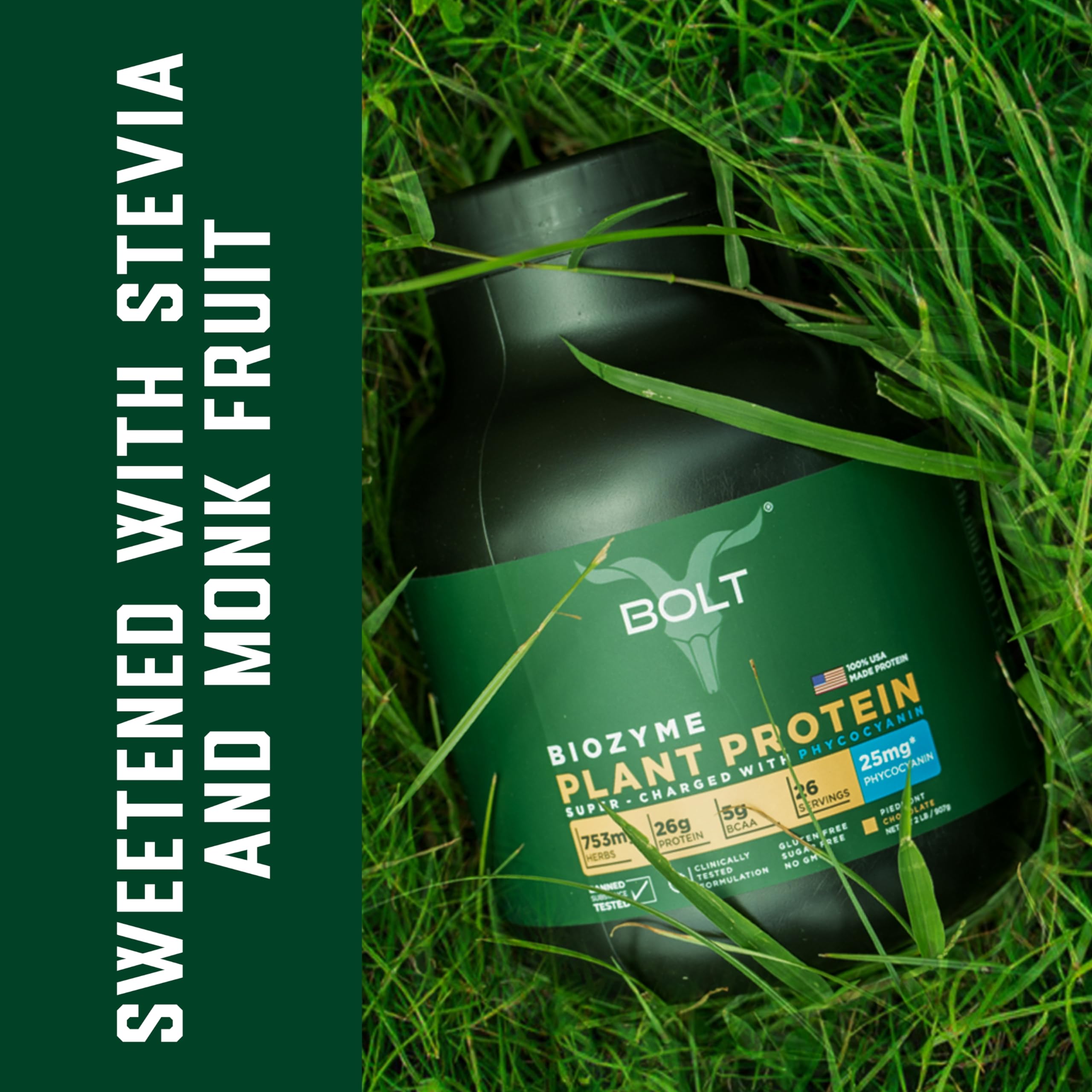 Bolt Biozyme Vanilla dairy-free formula sweetened with stevia and monk fruit