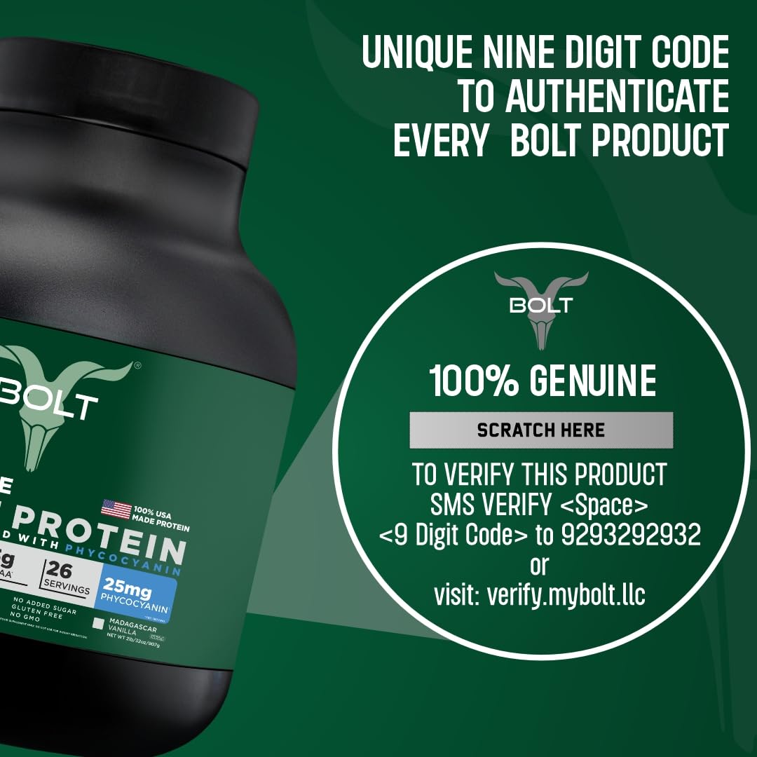 Bolt Biozyme Vanilla shake in glass with creamy texture from plant protein blend
