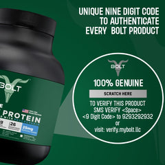 Bolt Biozyme Vanilla shake in glass with creamy texture from plant protein blend