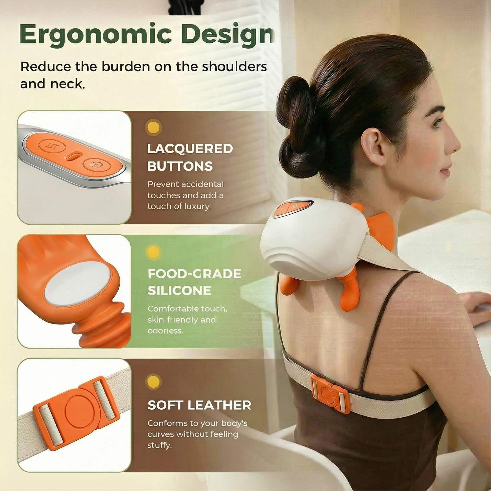 Bolumka ergonomic neck massager with canvas material for comfort