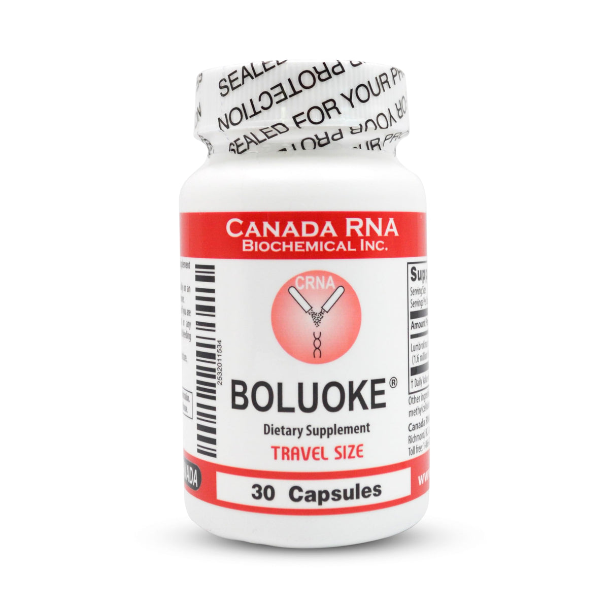 Boluoke Canada RNA Lumbrokinase bottle pour showing supplement flow for circulatory support
