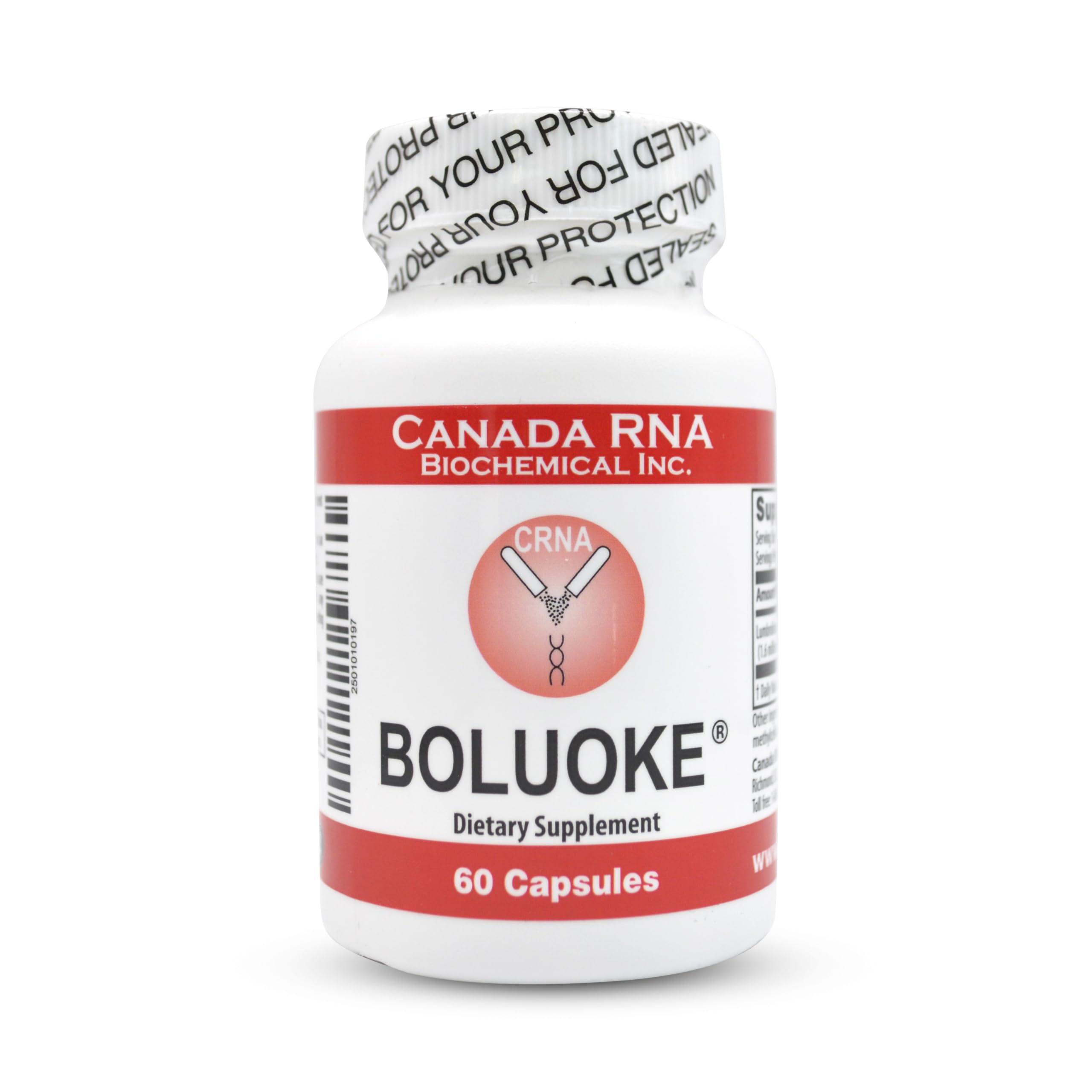 Boluoke Canada RNA Lumbrokinase capsules bottle closeup for daily wellness use