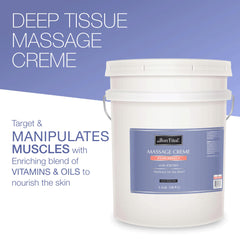 Hydrating blend with grapeseed, jojoba, avocado oils nourishes skin during massage.