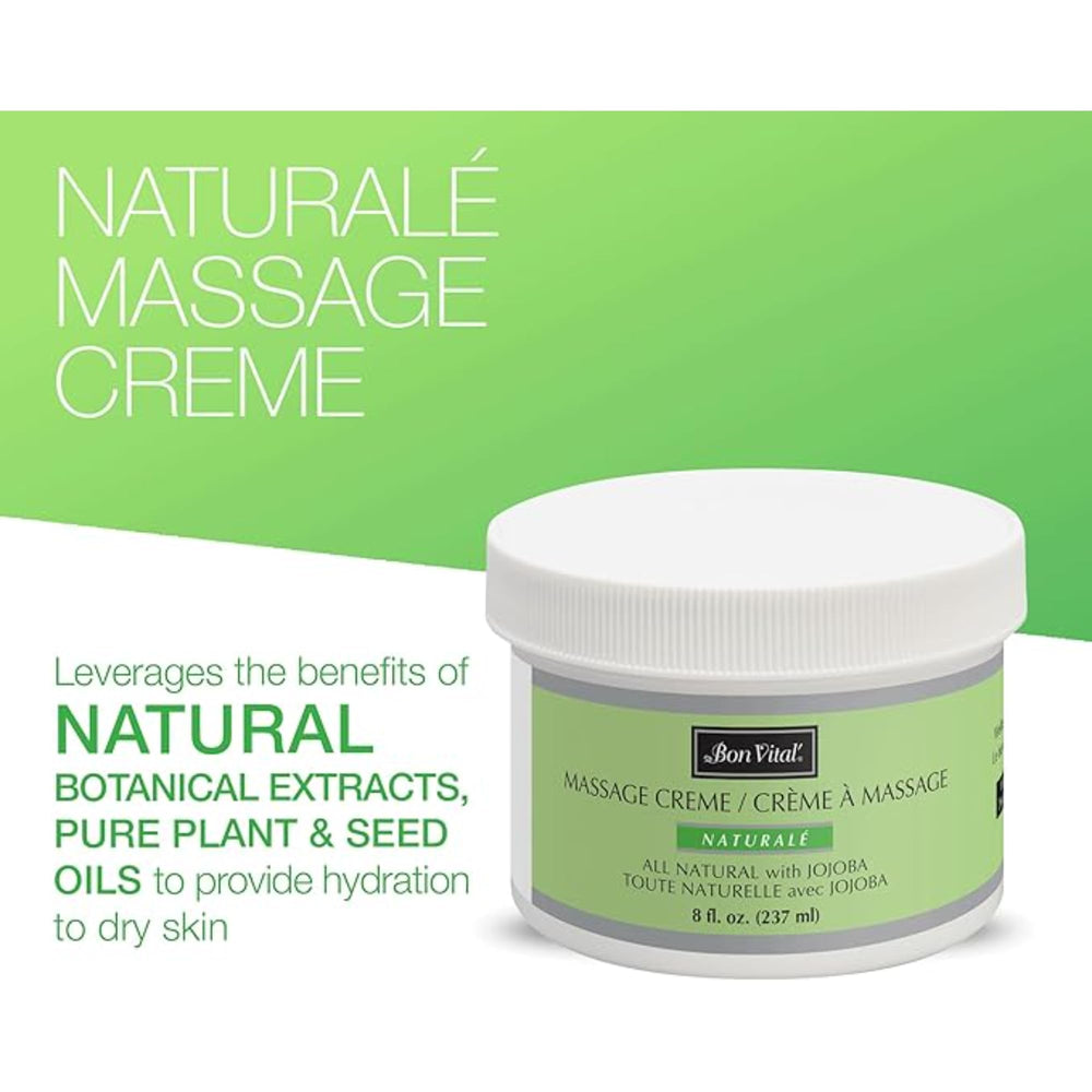 Bon Vital' Naturale Massage Creme moisture barrier with safflower oil.