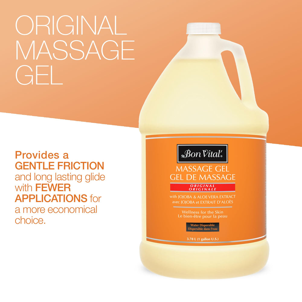 Bon Vital' Original Massage Gel hands-application demonstrates comfortable therapist use.