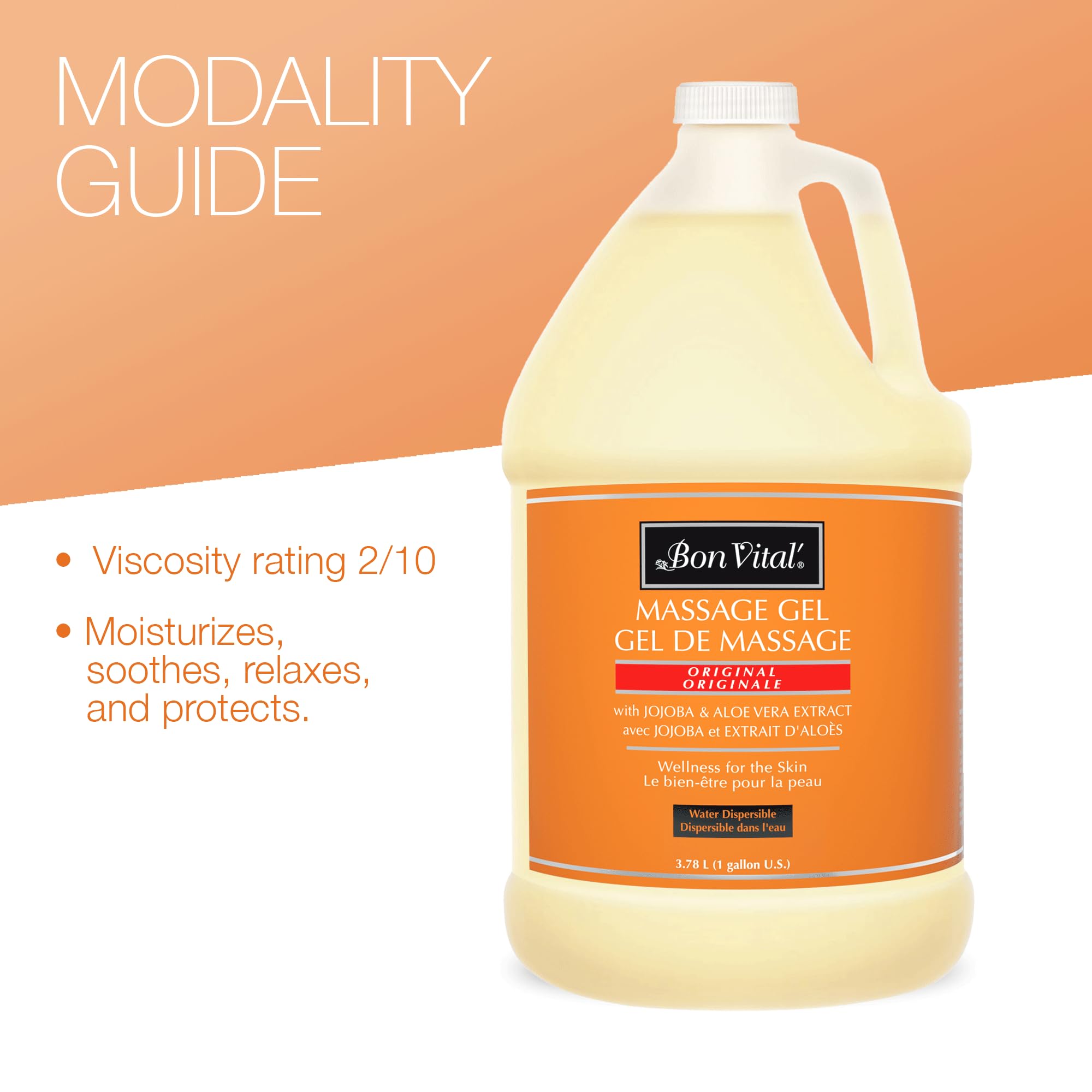 Bon Vital' Original Massage Gel lightweight texture reduces drag for effortless glides.