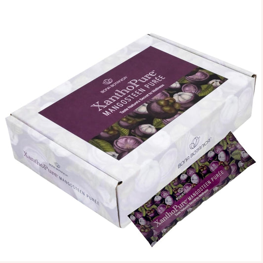 XanthoPure sachets close-up, convenient antioxidant packets