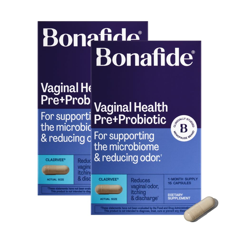 Bonafide Clairvee vaginal health bottle for daily probiotic support.