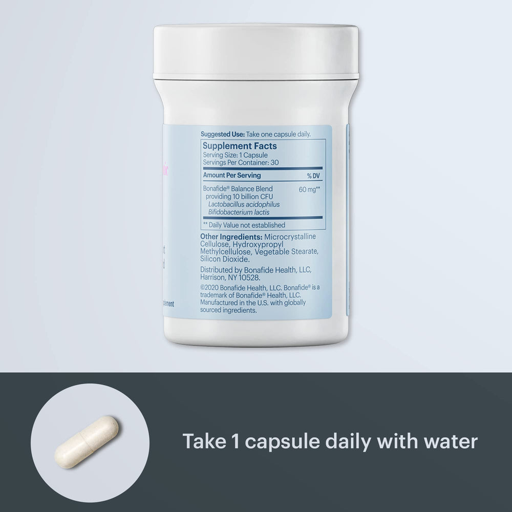 Bonafide Essentials Take one capsule daily communicates simple routine.