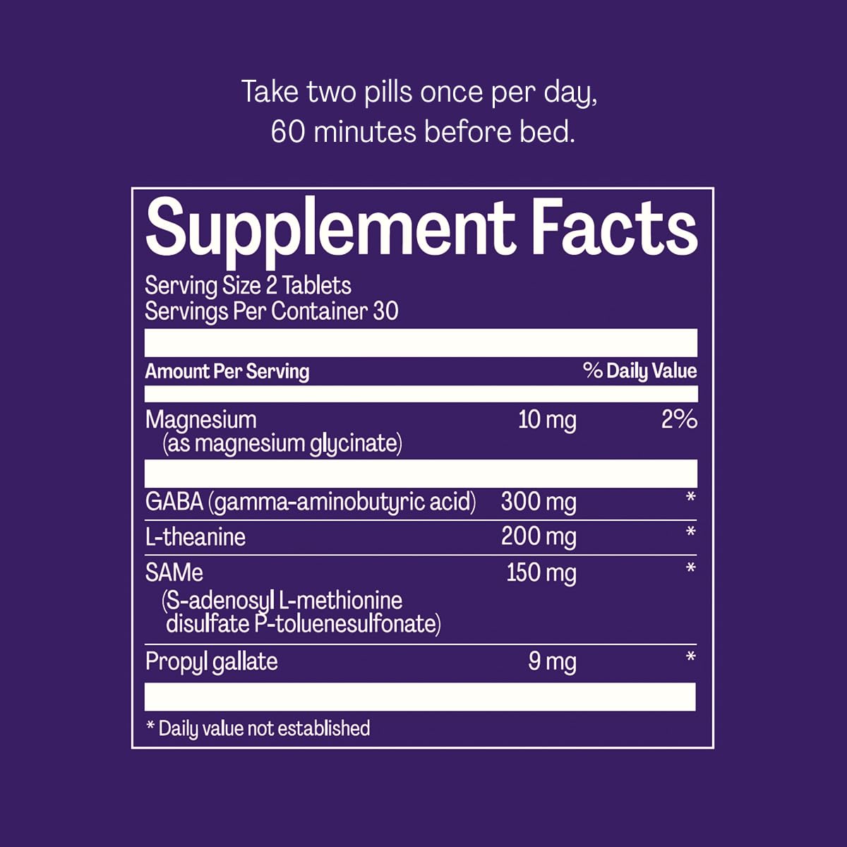 Bonafide Noctera ingredient label closeup highlights GABA and L theanine