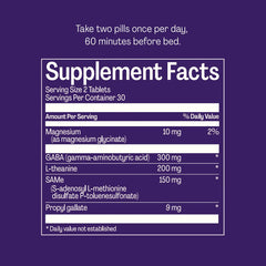 Bonafide Noctera ingredient label closeup highlights GABA and L theanine