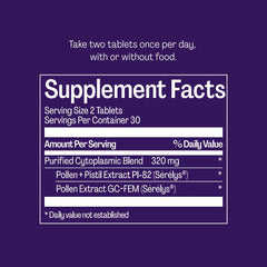 Close-up of product label emphasizing plant-based ingredients