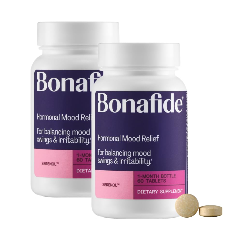 Bonafide Serenol bottle front view highlighting mood support for hormonal shifts