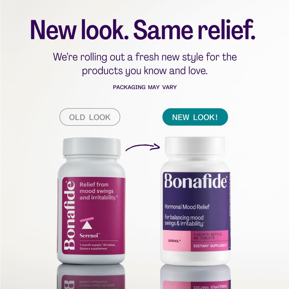Bonafide Serenol bottle label highlighting plant-based ingredients