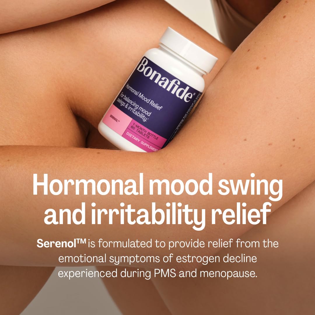 Bonafide Serenol bottle pour detail suggesting convenient daily use