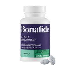 Bonafide Thermella relief bottle demonstrates fast relief from hot flashes.