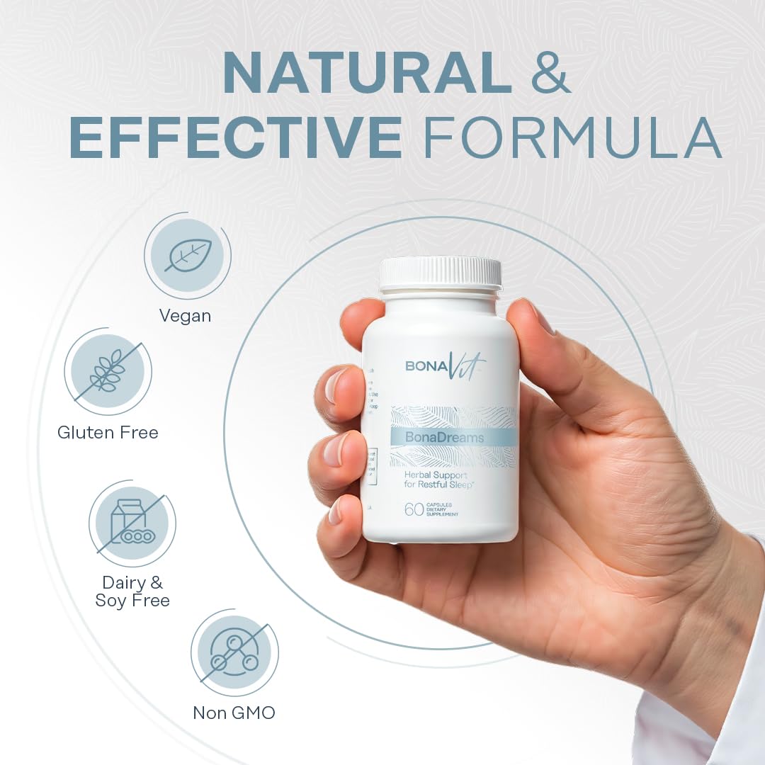 Product label close-up highlighting vegan additive-free BonaDreams formula