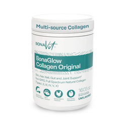 BonaGlow Bonavit unflavoured tub front, premium collagen powder for daily use