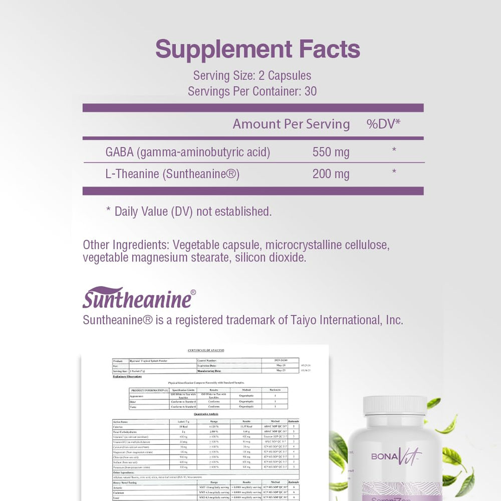 Bonavit SereniZen capsules held in hand for on-the-go calm.