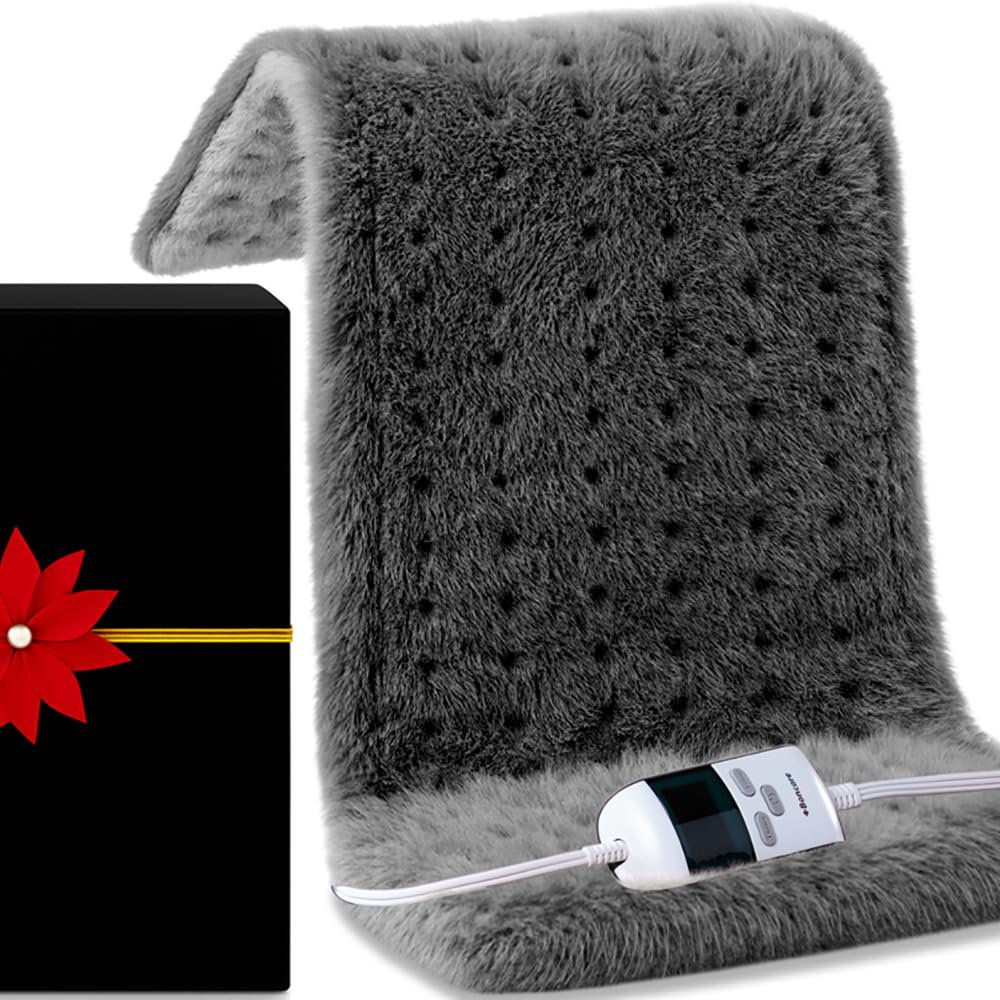 Boncare Ultra Plush XL heating pad in premium gift box, ready to give warmth.