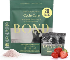 BOND Cycle Care bottle front highlighting daily PMS support formula.